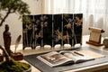 【HS0326】Serenity of the East | Double-Sided Lacquer Tabletop Screen with "Flower,Birds & Bamboo" patterns
