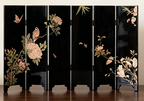 【HS0326】Serenity of the East | Double-Sided Lacquer Tabletop Screen with "Flower,Birds & Bamboo" patterns